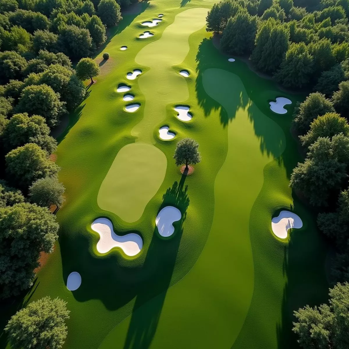 Spectacular Aerial View Of A Golf Course