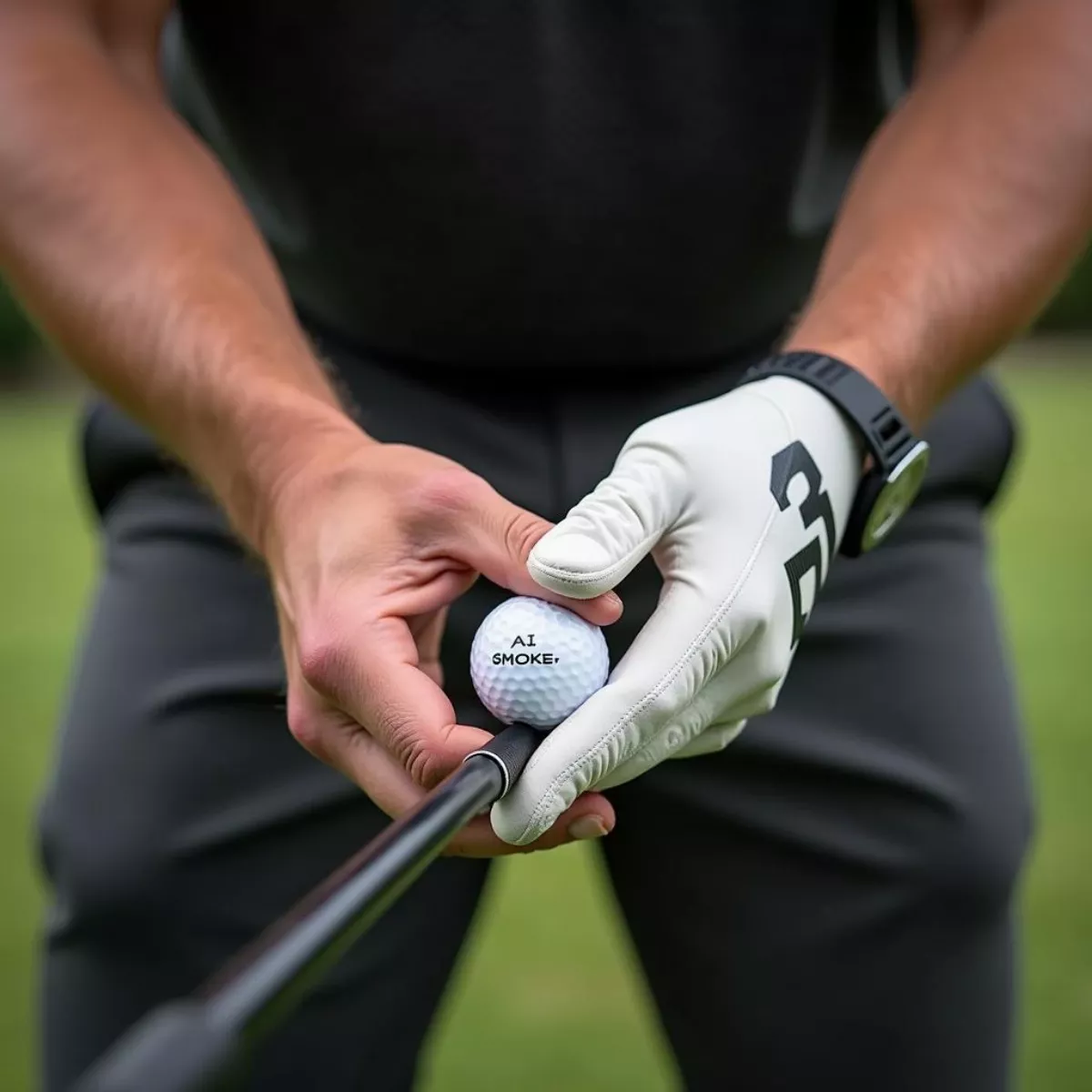 Golfer Demonstrating Proper Grip And Stance For 3 Wood