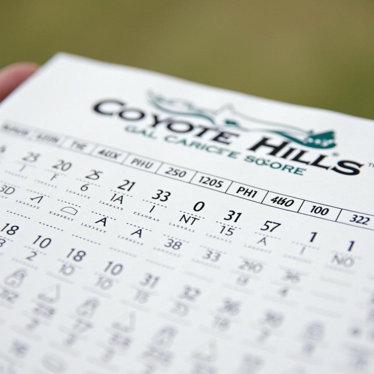 Coyote Hills Golf Course Scorecard