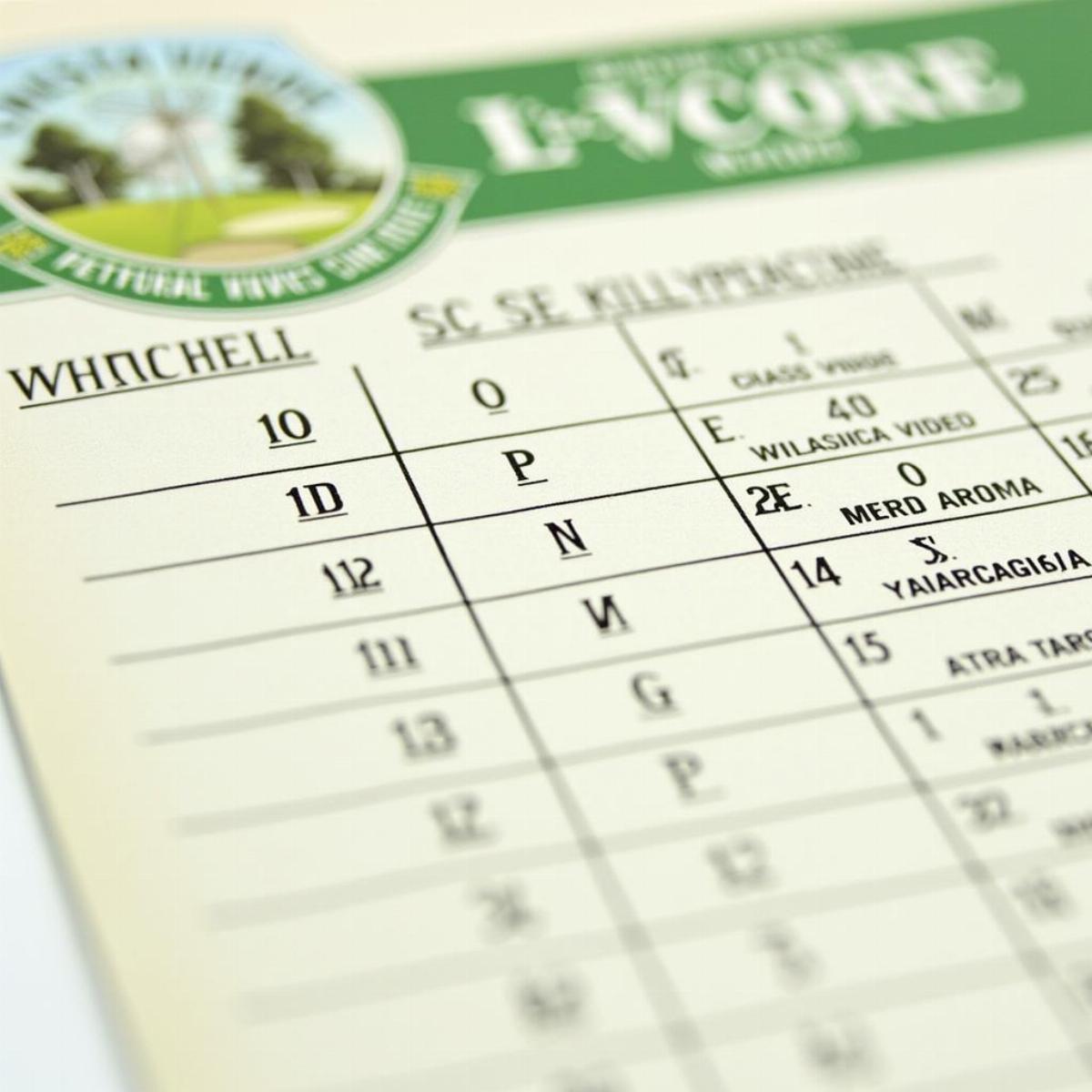 Close-Up Of Cresta Verde Golf Scorecard