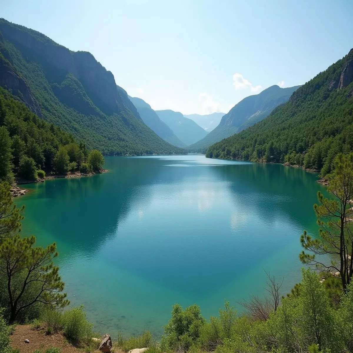 Scenic View Of Crown Lake