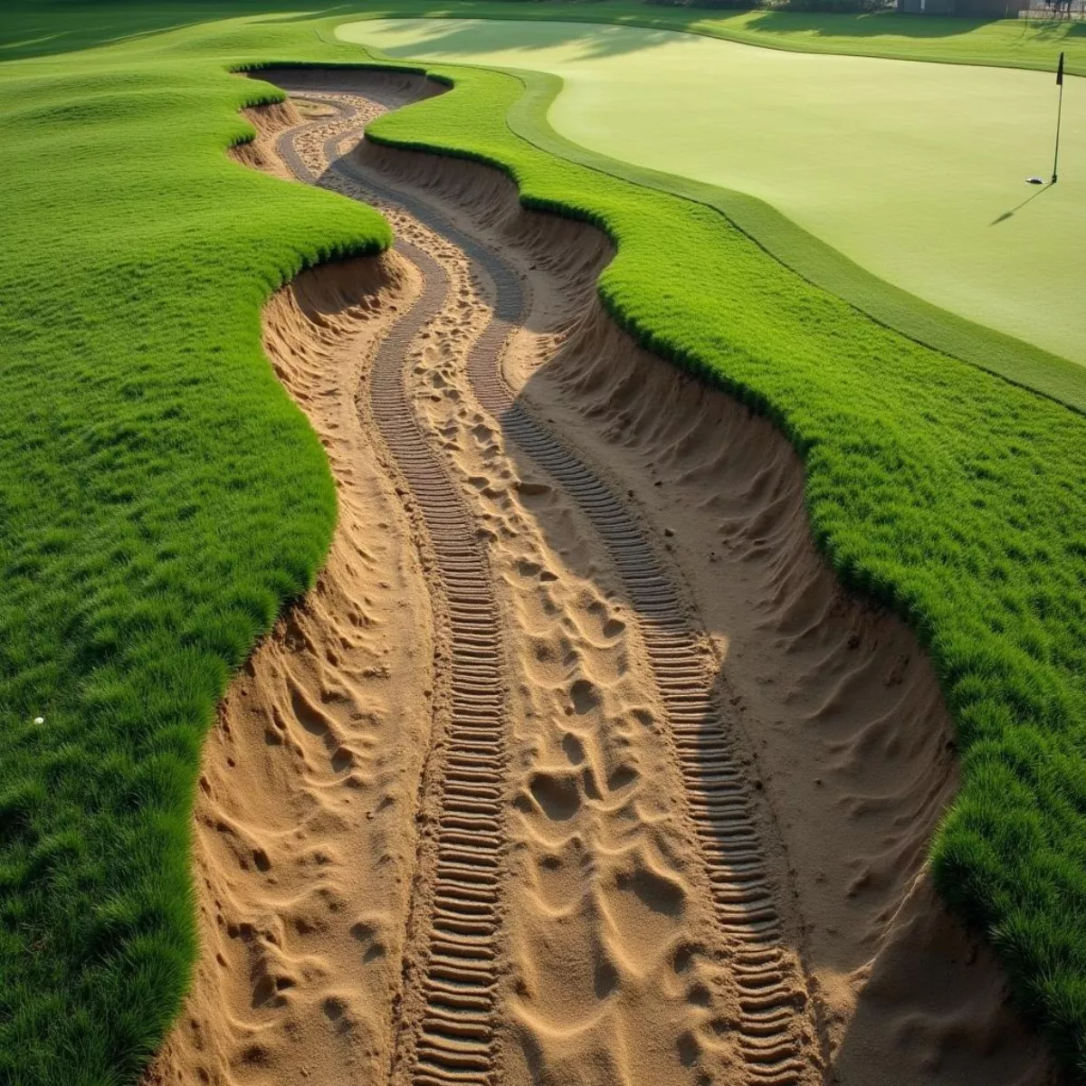 Damaged Golf Course Turf Due To Cart Traffic