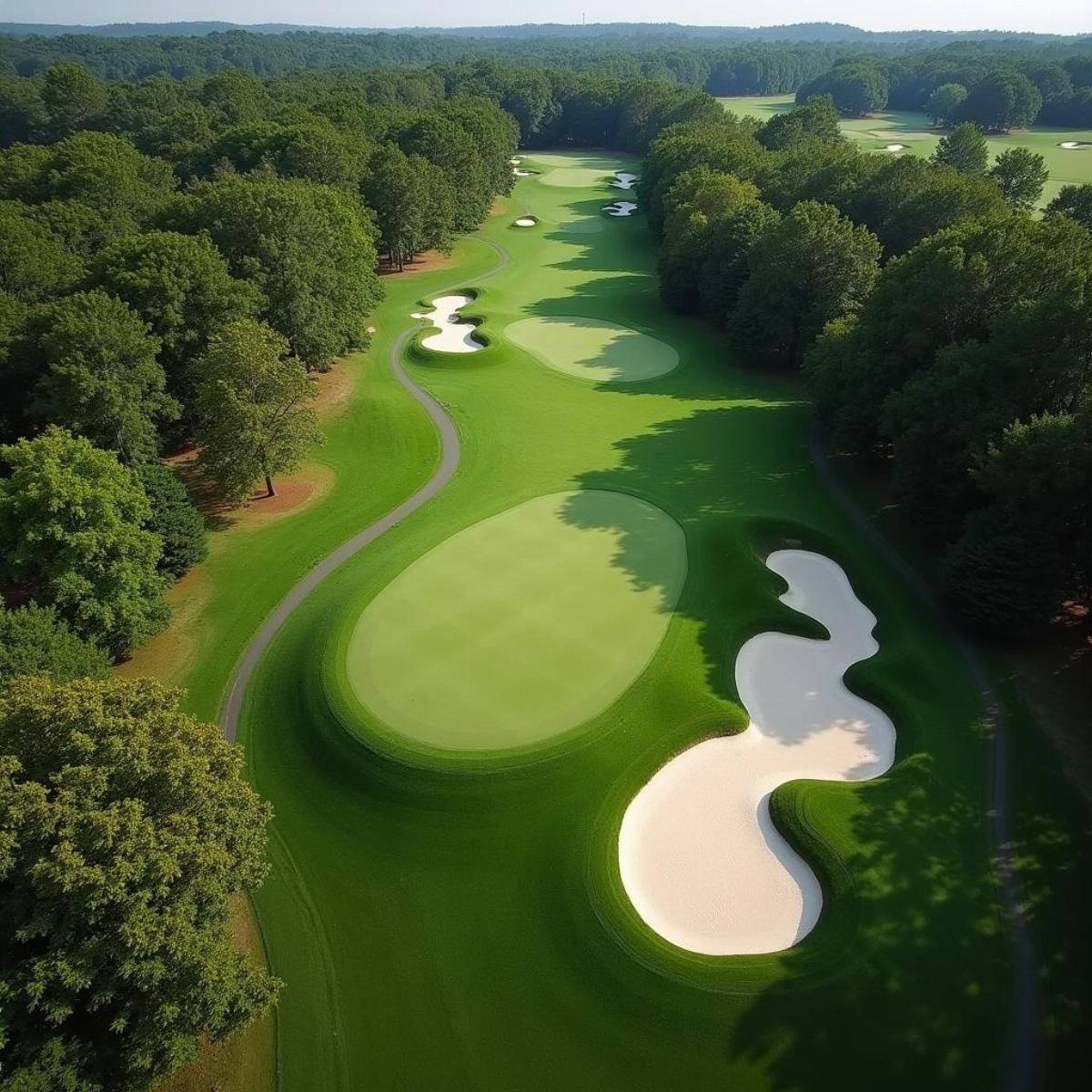 Challenging Dogleg Hole At David L. Baker Golf Course