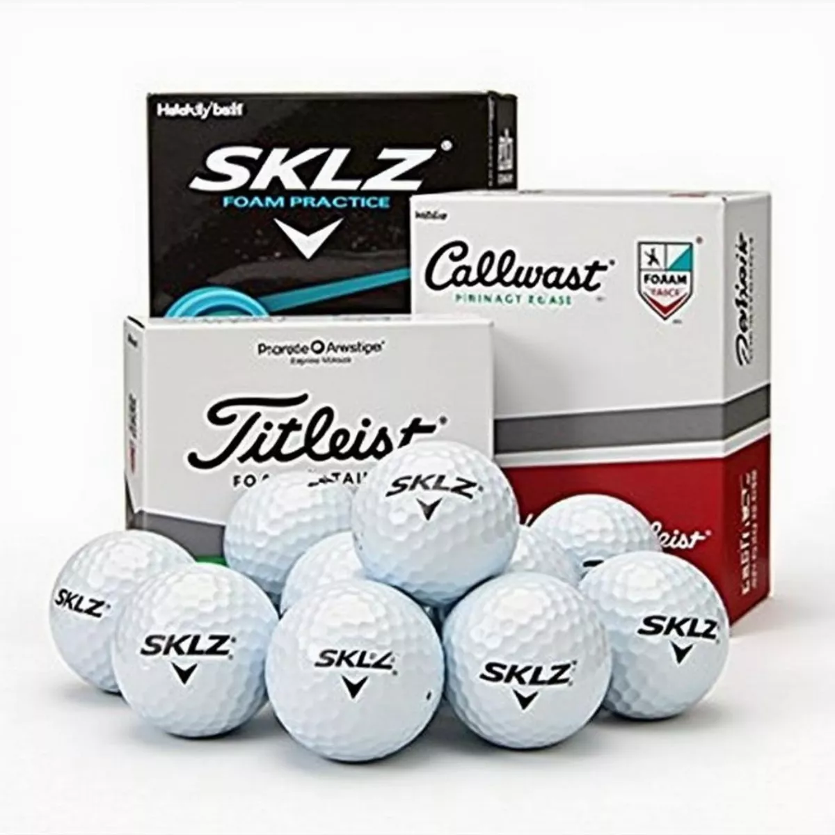 Foam Practice Golf Balls From Brands Like Sklz, Callaway, And Titleist.