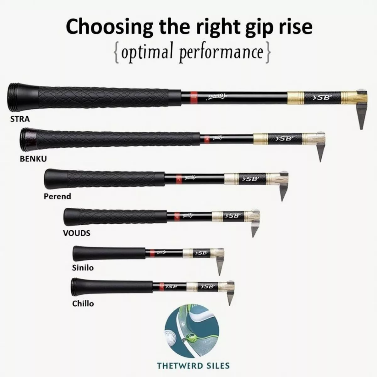 Various Golf Grip Sizes