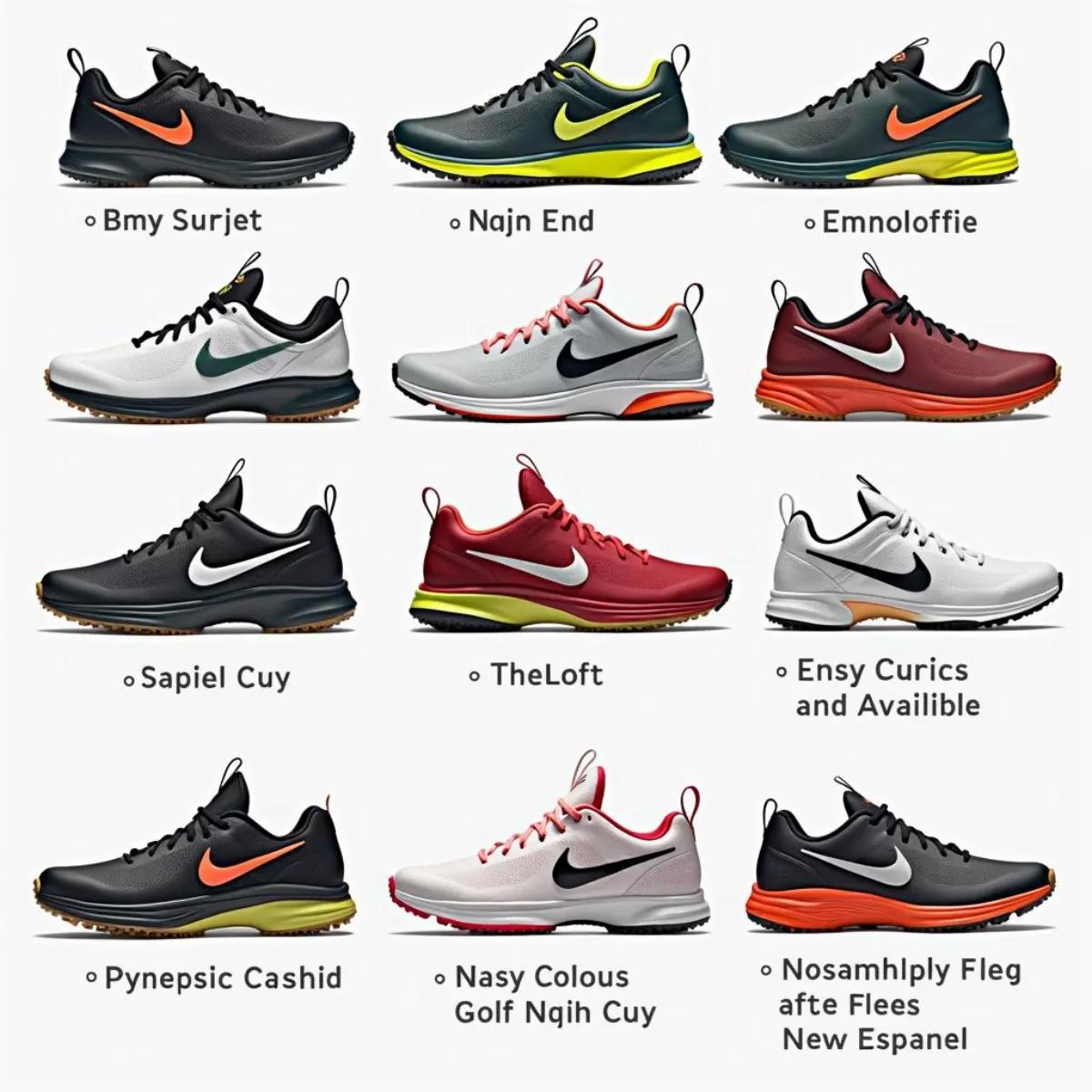 Various Nike Disc Golf Shoe Models