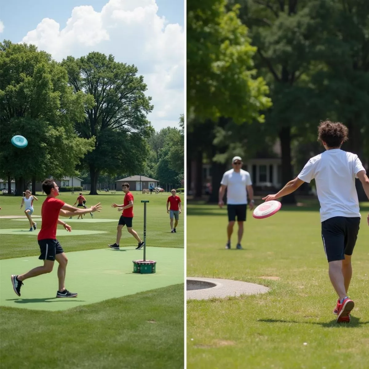 Contrasting Disc Golf And Frisbee Settings