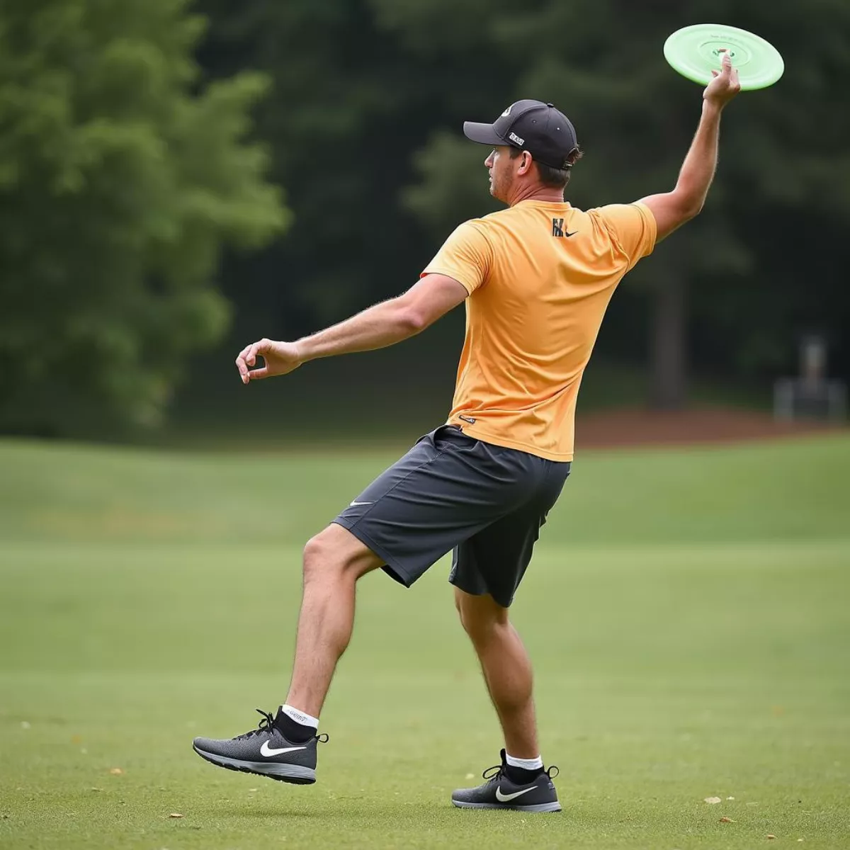 Disc Golfer Wearing Nike Shoes