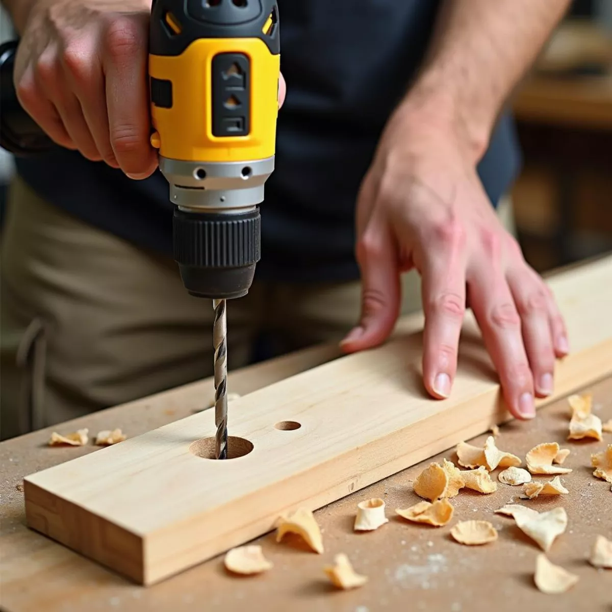 Drilling A Hole In Wood For A Diy Project