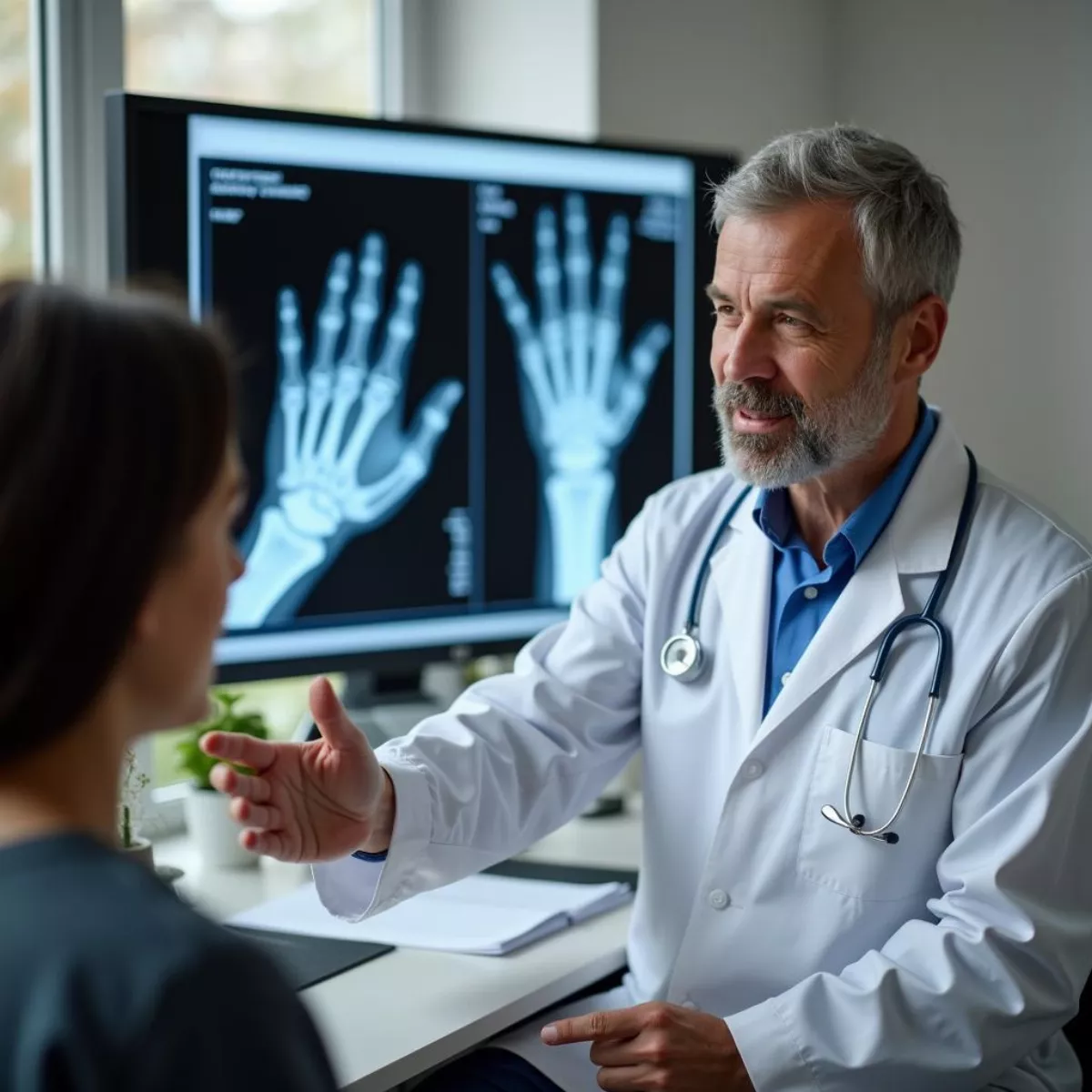 Doctor Consulting Patient About Hand Tremors