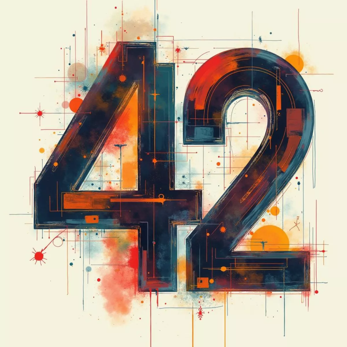 Abstract Visual Representation Of Numbers 42 And 24