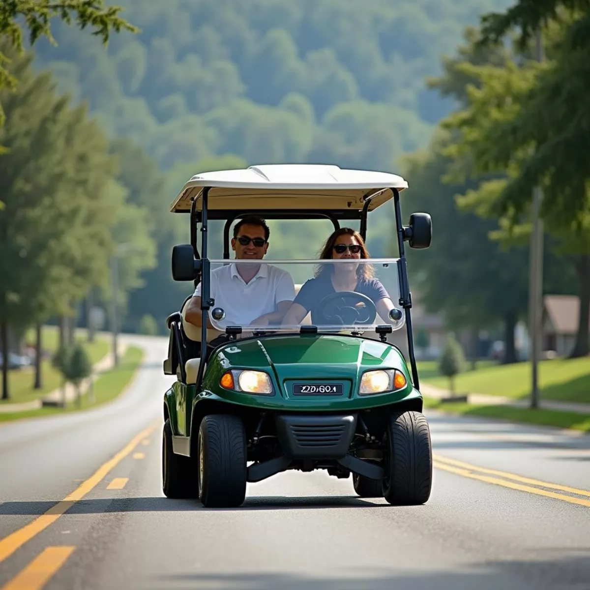 Ezgo Golf Cart On Road