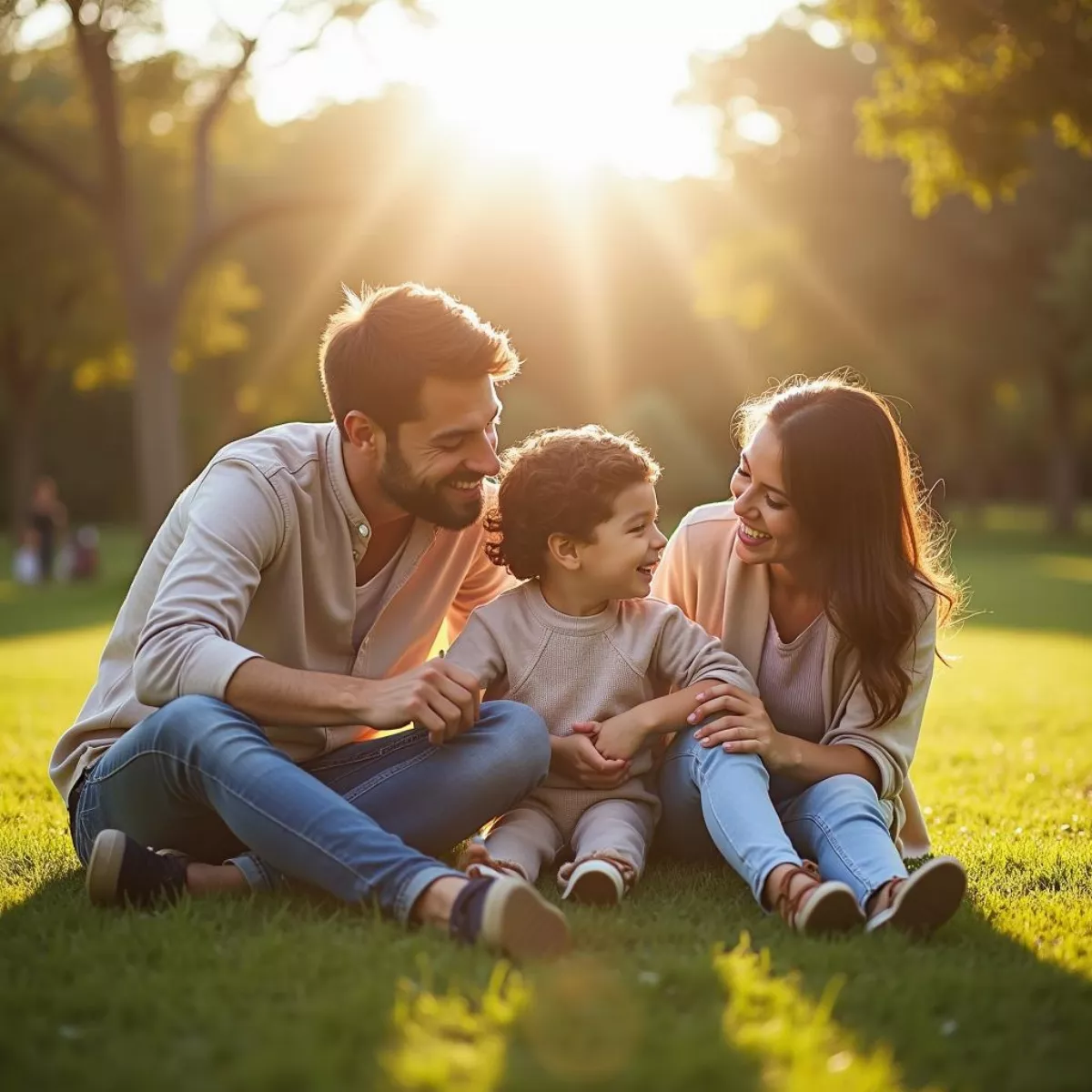 Family Enjoying Time At Pleasant Valley Park