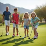 Family enjoying a round of golf at Silverbell Golf Course in Tucson