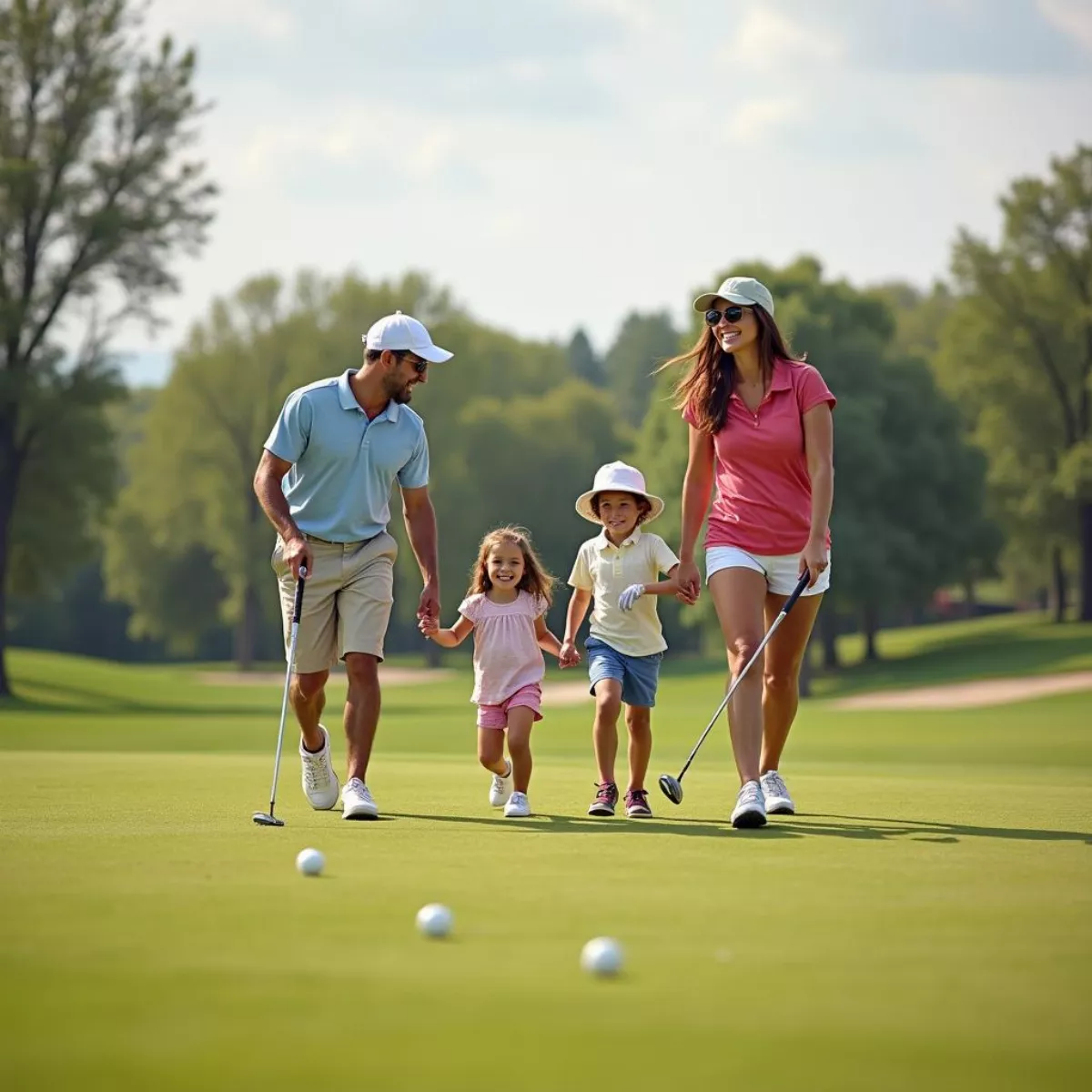 Family Playing Golf Together