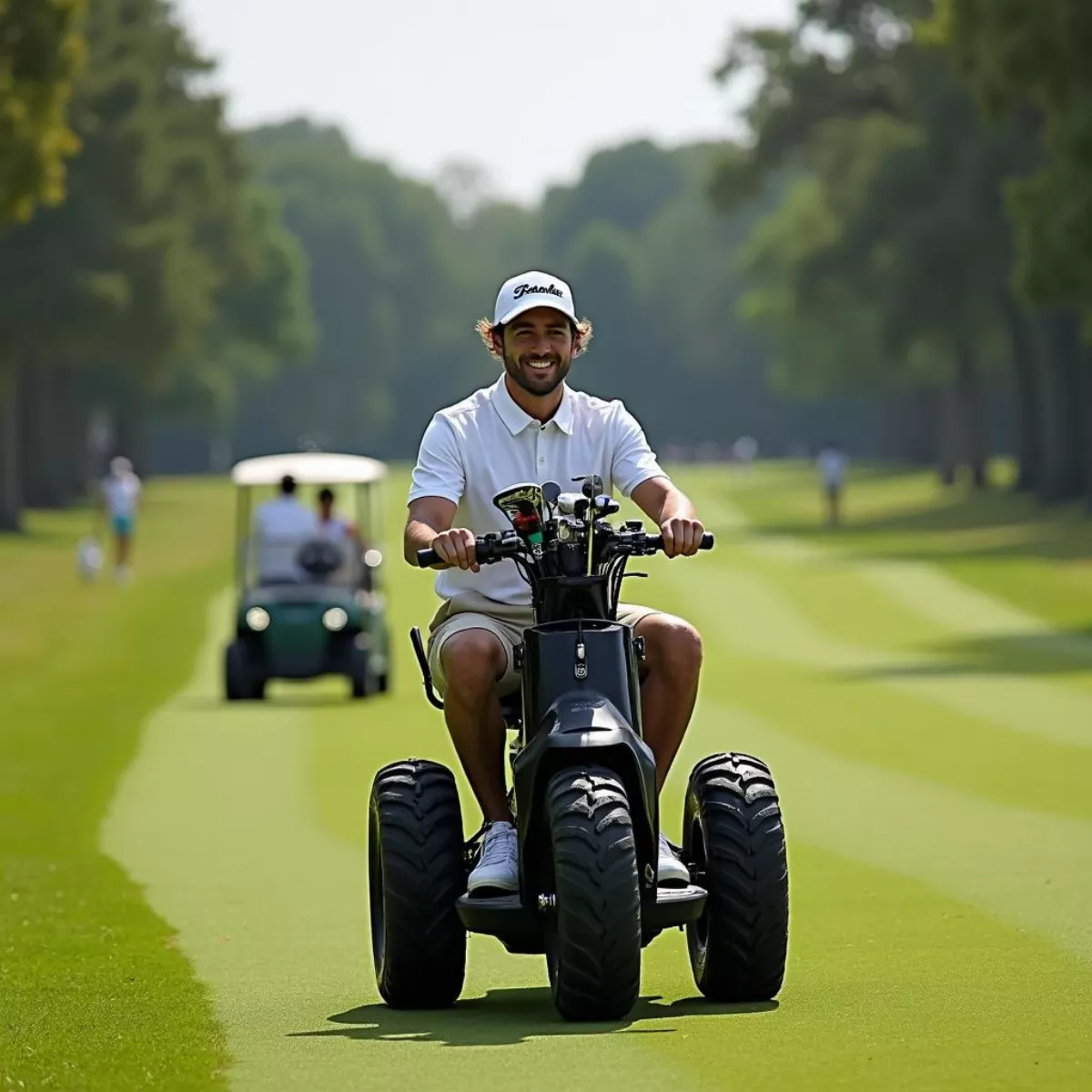 Fat Tire Electric Golf Scooter On Golf Course