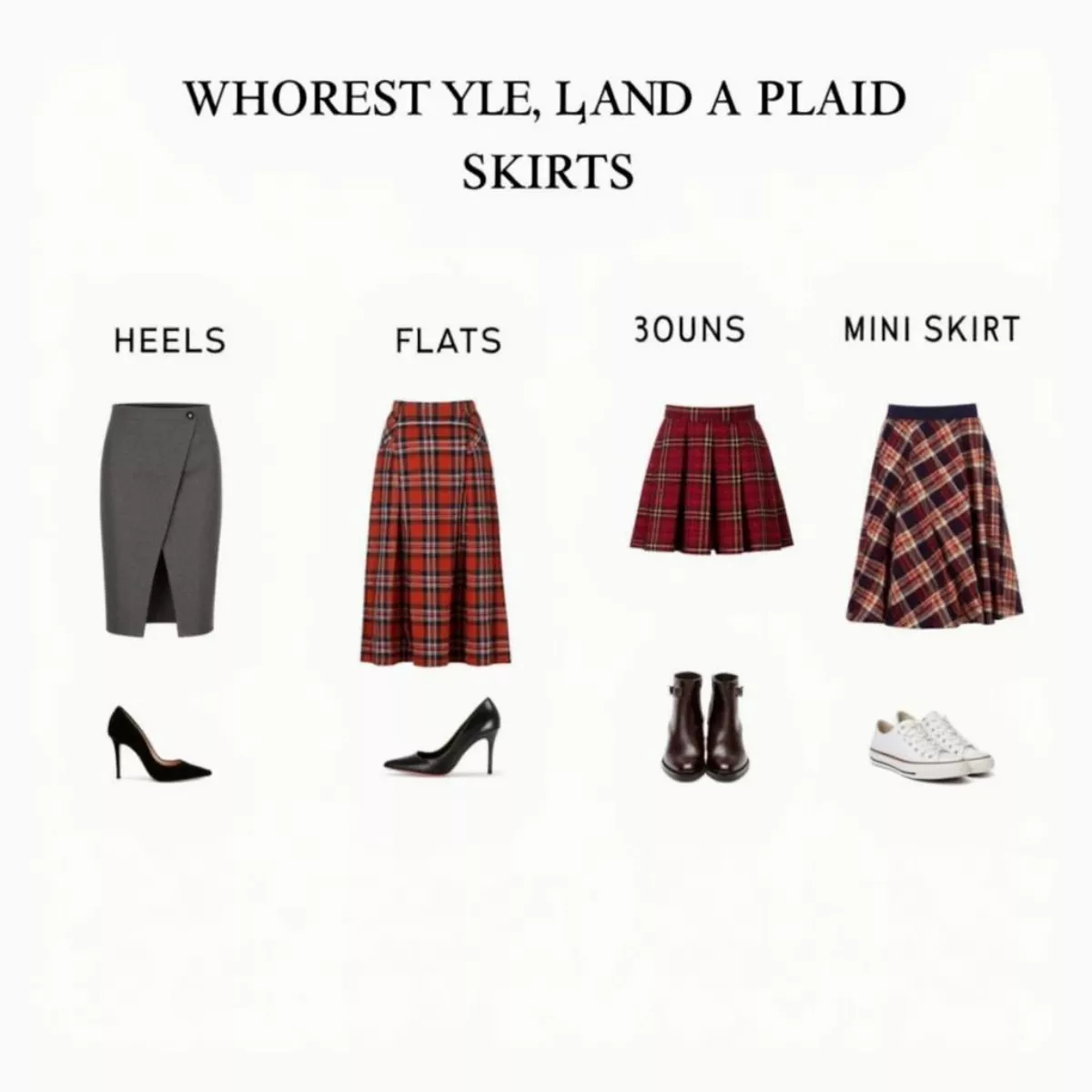 Footwear Styles For Plaid Skirts