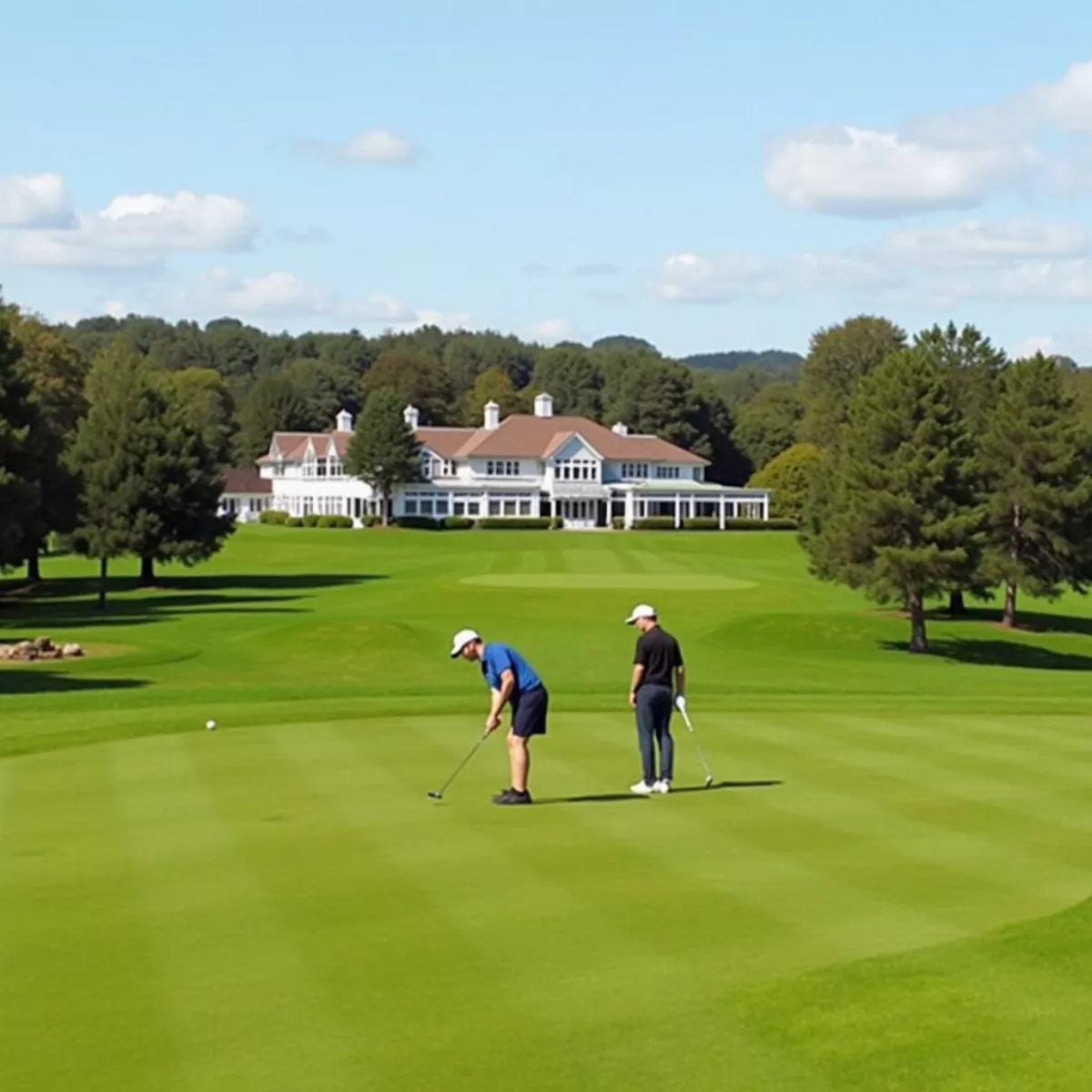 Golfers On The Green At Forsyth Country Club