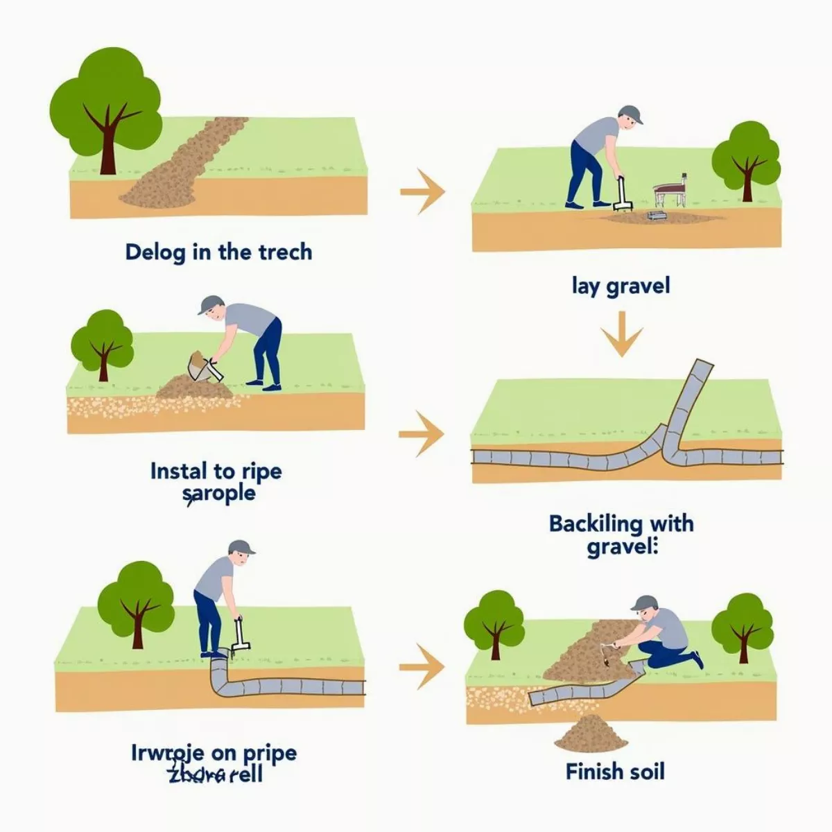 French Drain Installation Steps