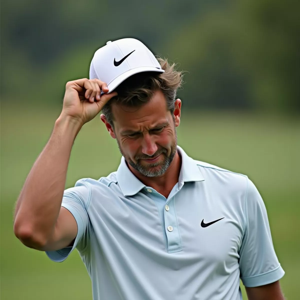 Golfer Expressing Frustration After A Double Cross