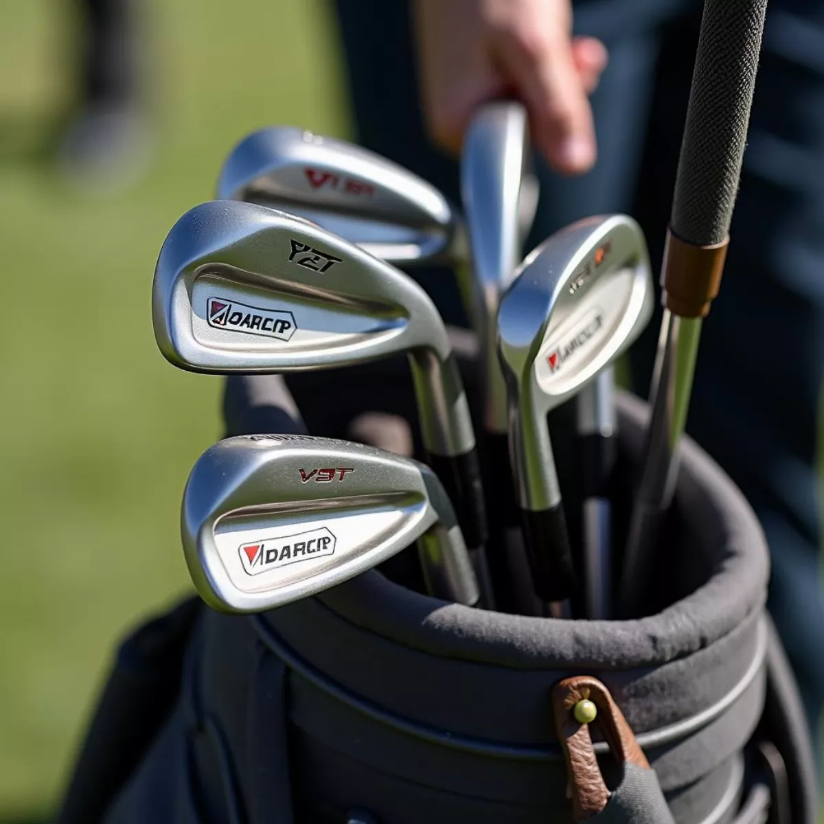 Close Up Of Golf Clubs In A Bag