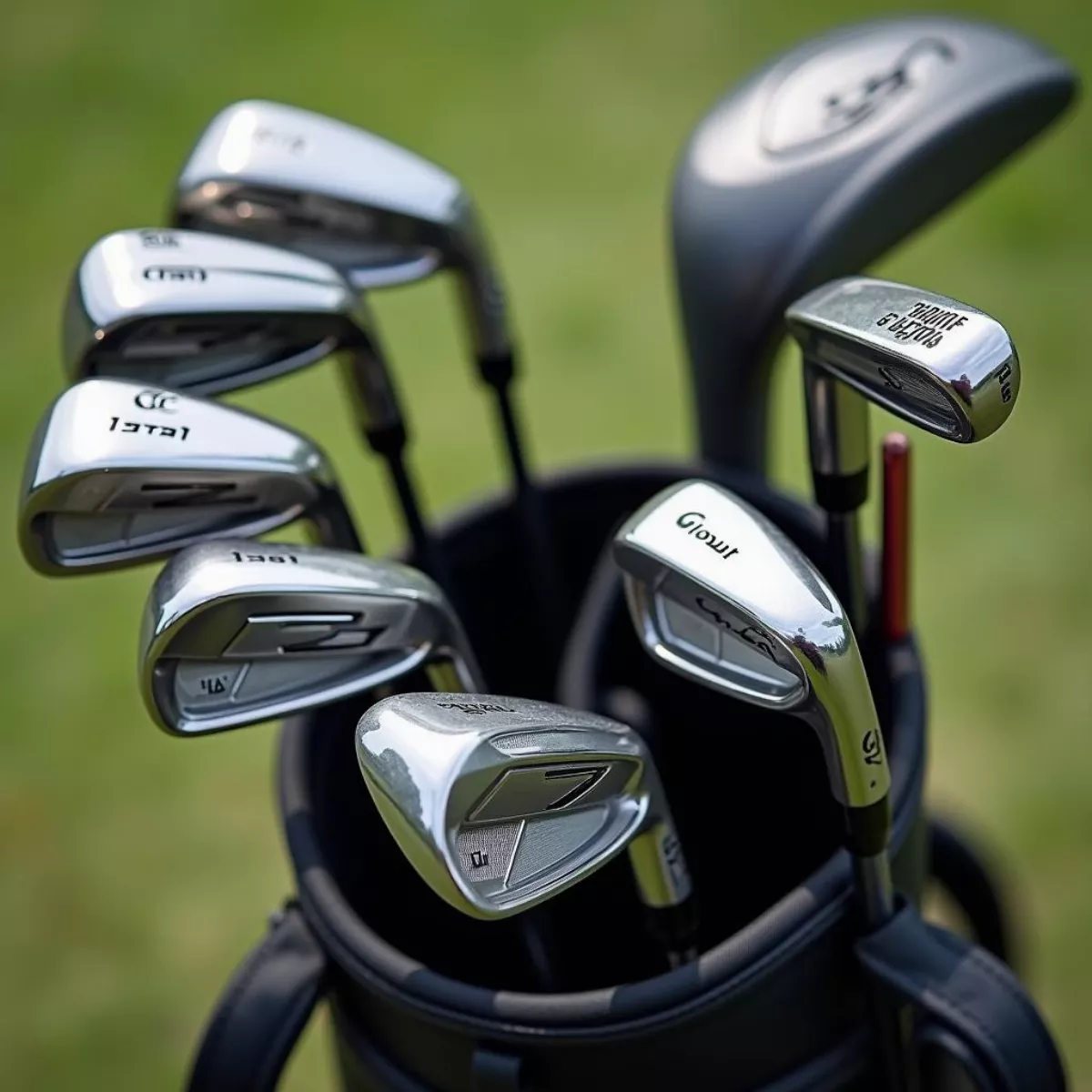 Golf Bag With A Set Of Clubs