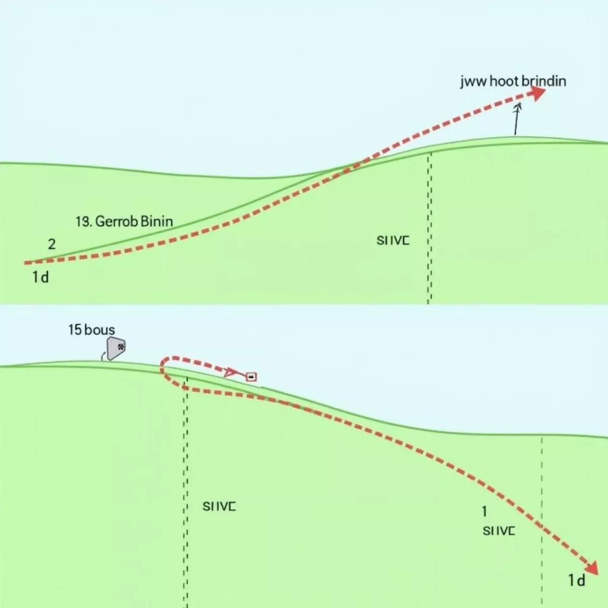 Golf Ball Trajectory From Downhill Lie