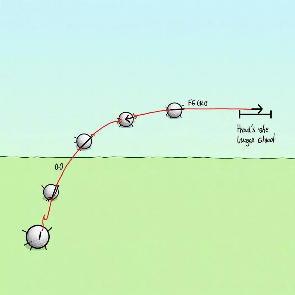 Golf Ball Trajectory With Distance Markers