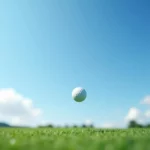 Golf Ball In Flight After Driver Impact