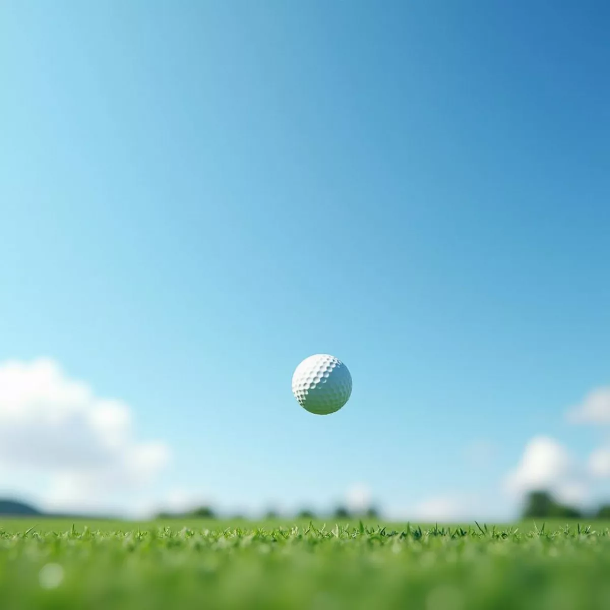 Golf Ball In Flight After Driver Impact