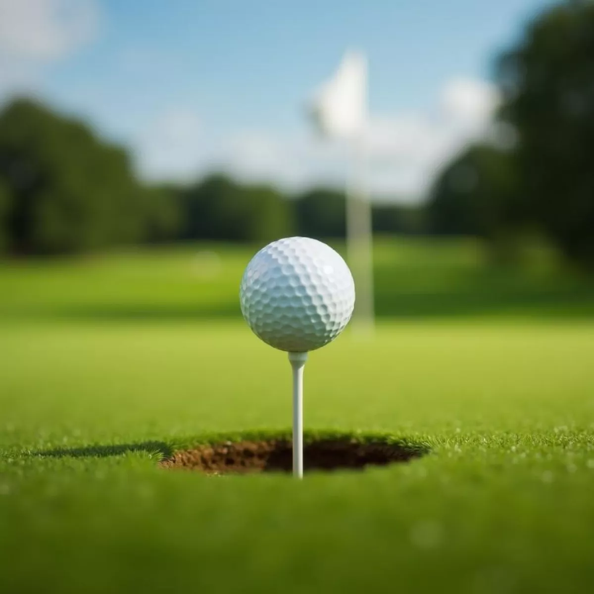 Golf Ball Landing On Green