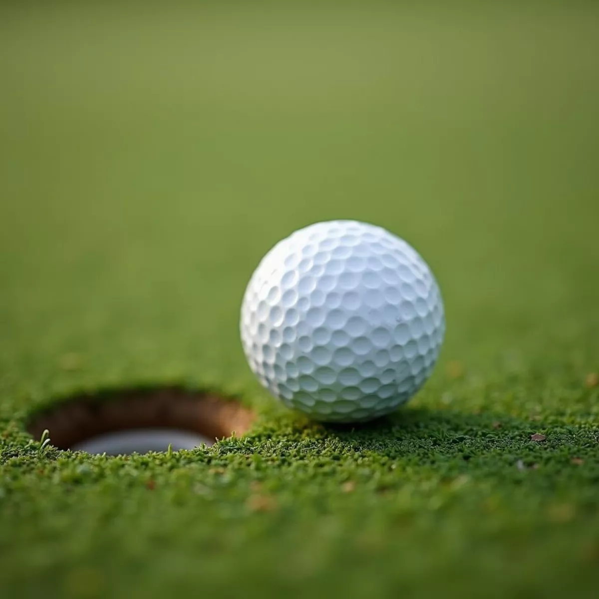 Golf Ball Landing Softly On Green With Backspin