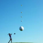 Golf ball launching from tee