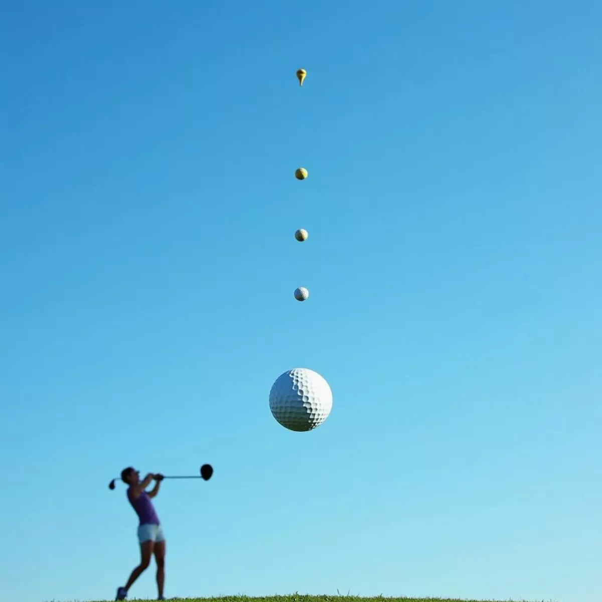 Golf Ball Launching From Tee