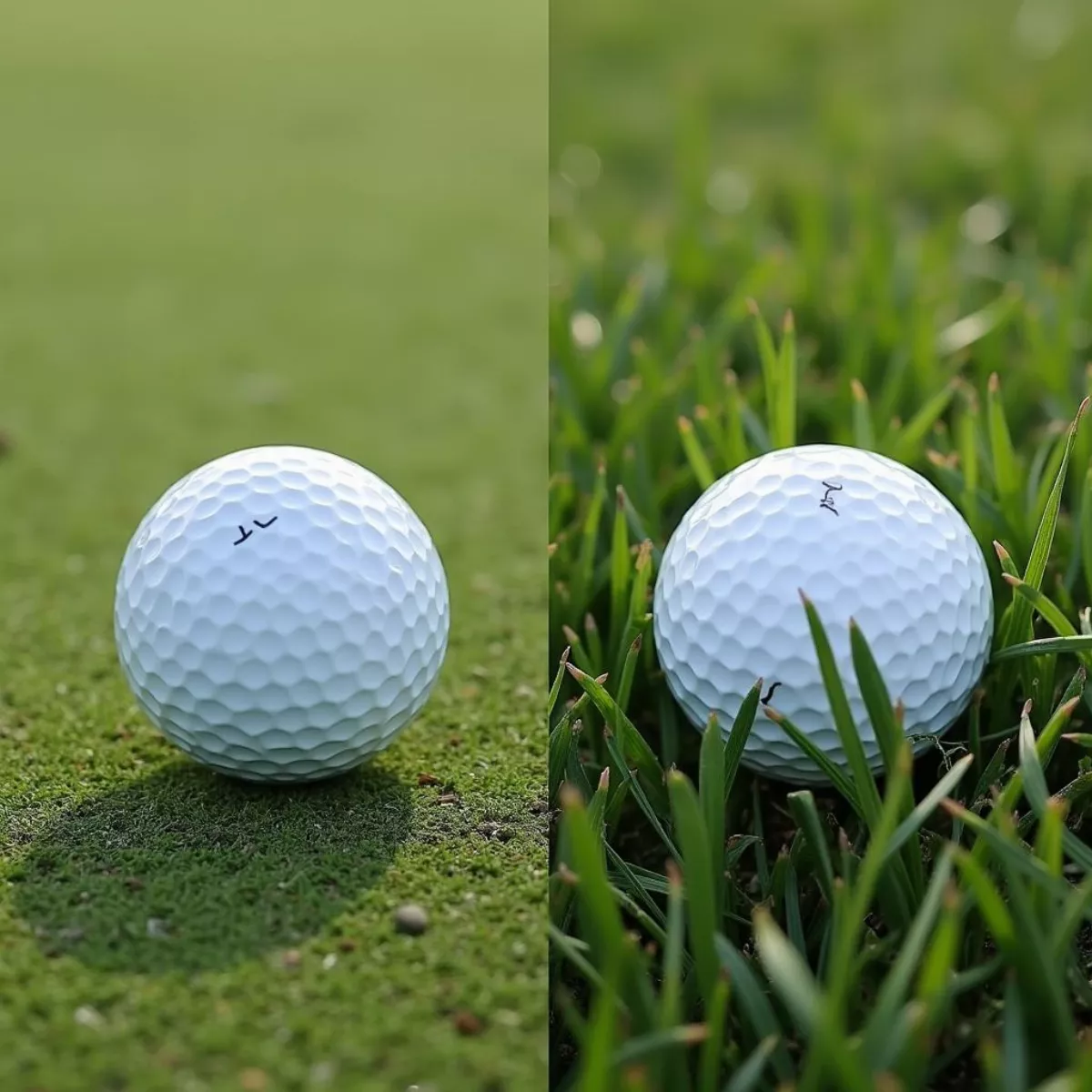 Golf Ball Lies In Fairway And Rough