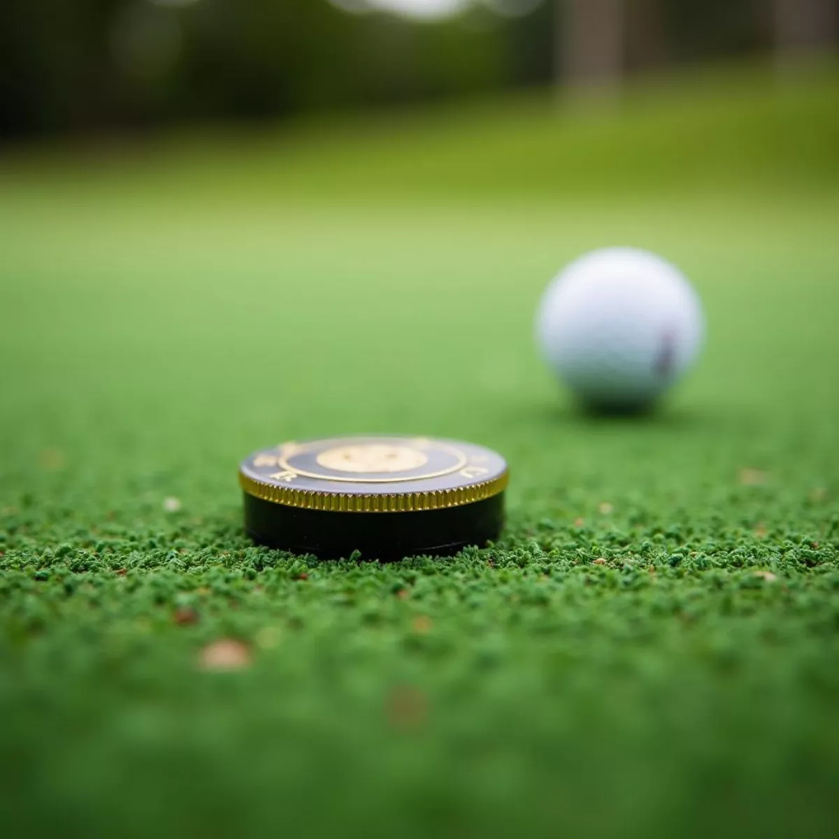 Golf Ball Marker on Green