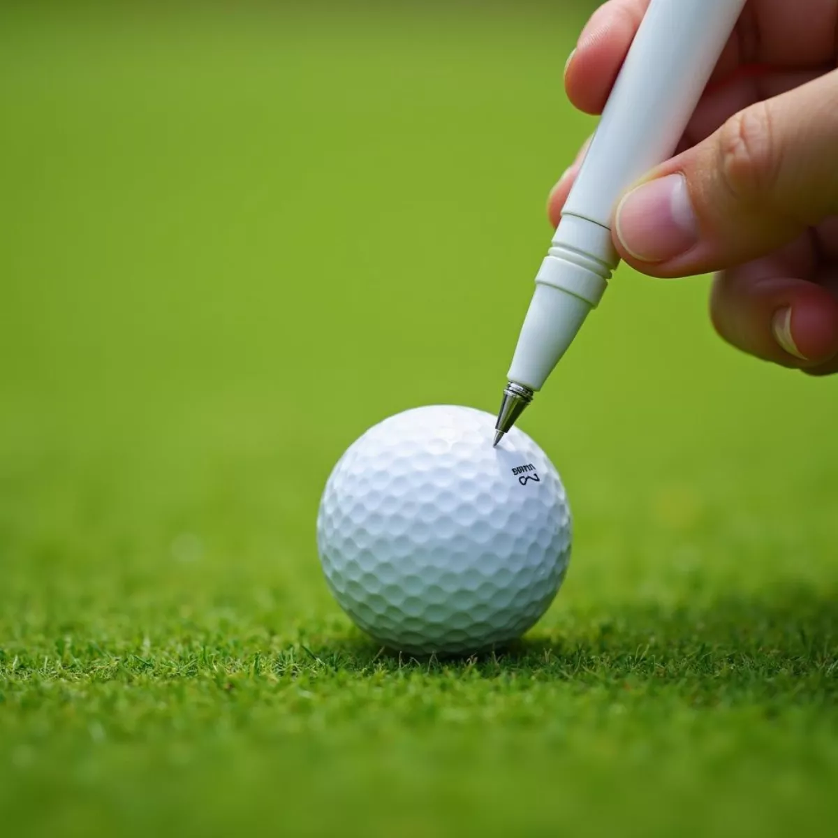 Golf Ball Marker Pen On Green