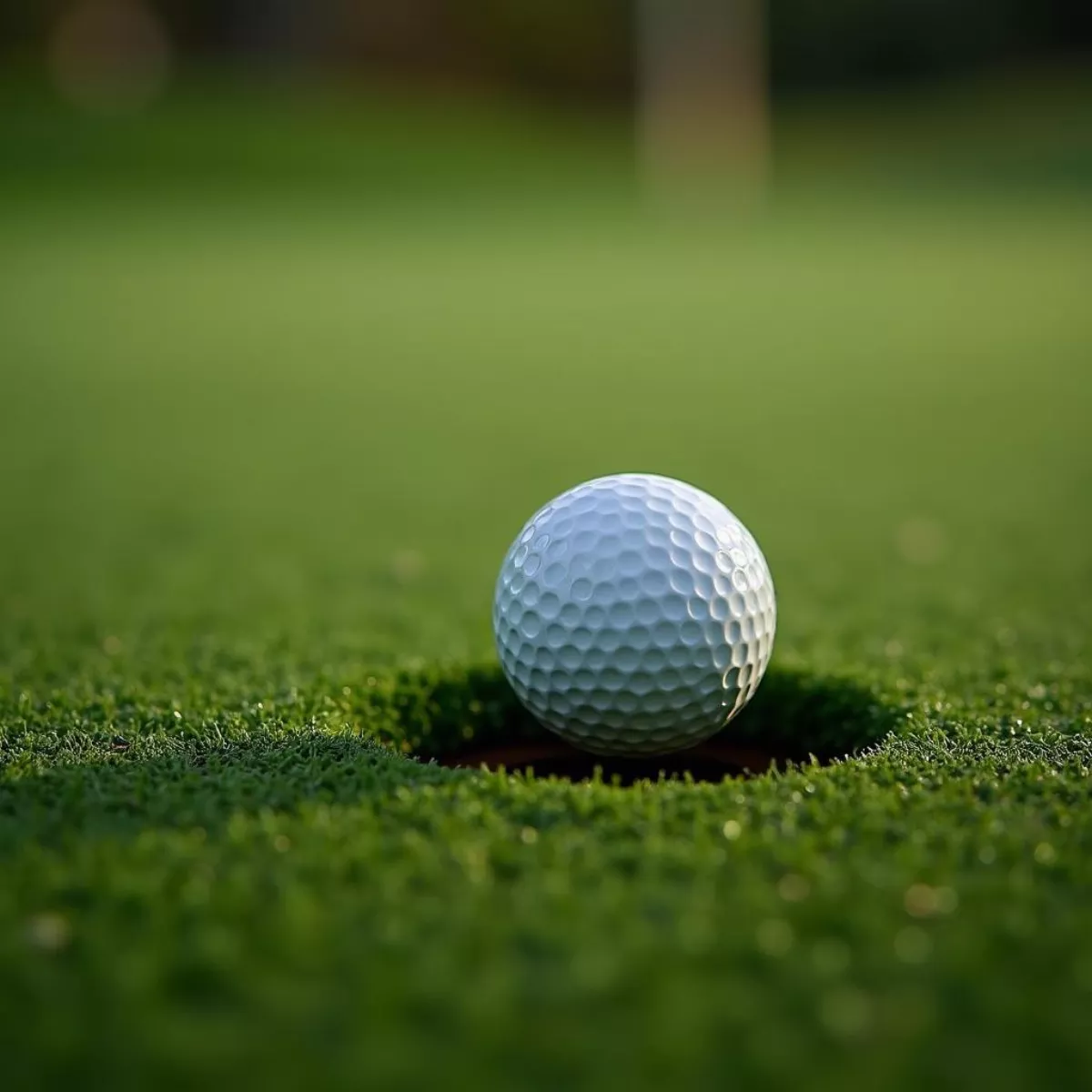 Golf Ball Near The Hole