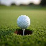 Golf ball on tight lie