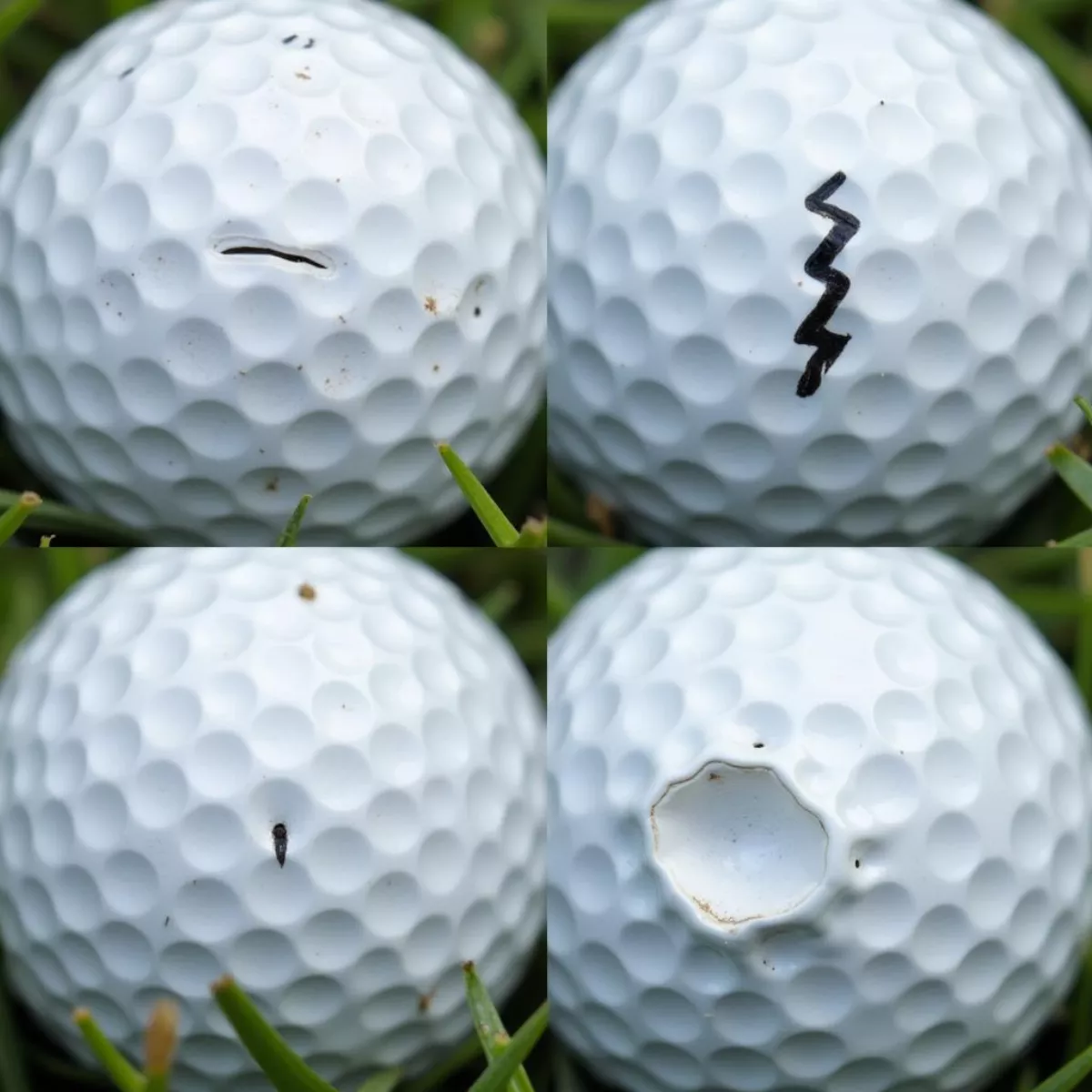 Golf Ball With Scuff Marks And Dents