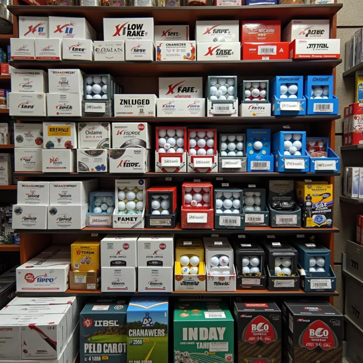 Golf Balls Display In A Store