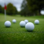 Golf Balls on Green Grass