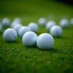 Golf Balls on Green Grass