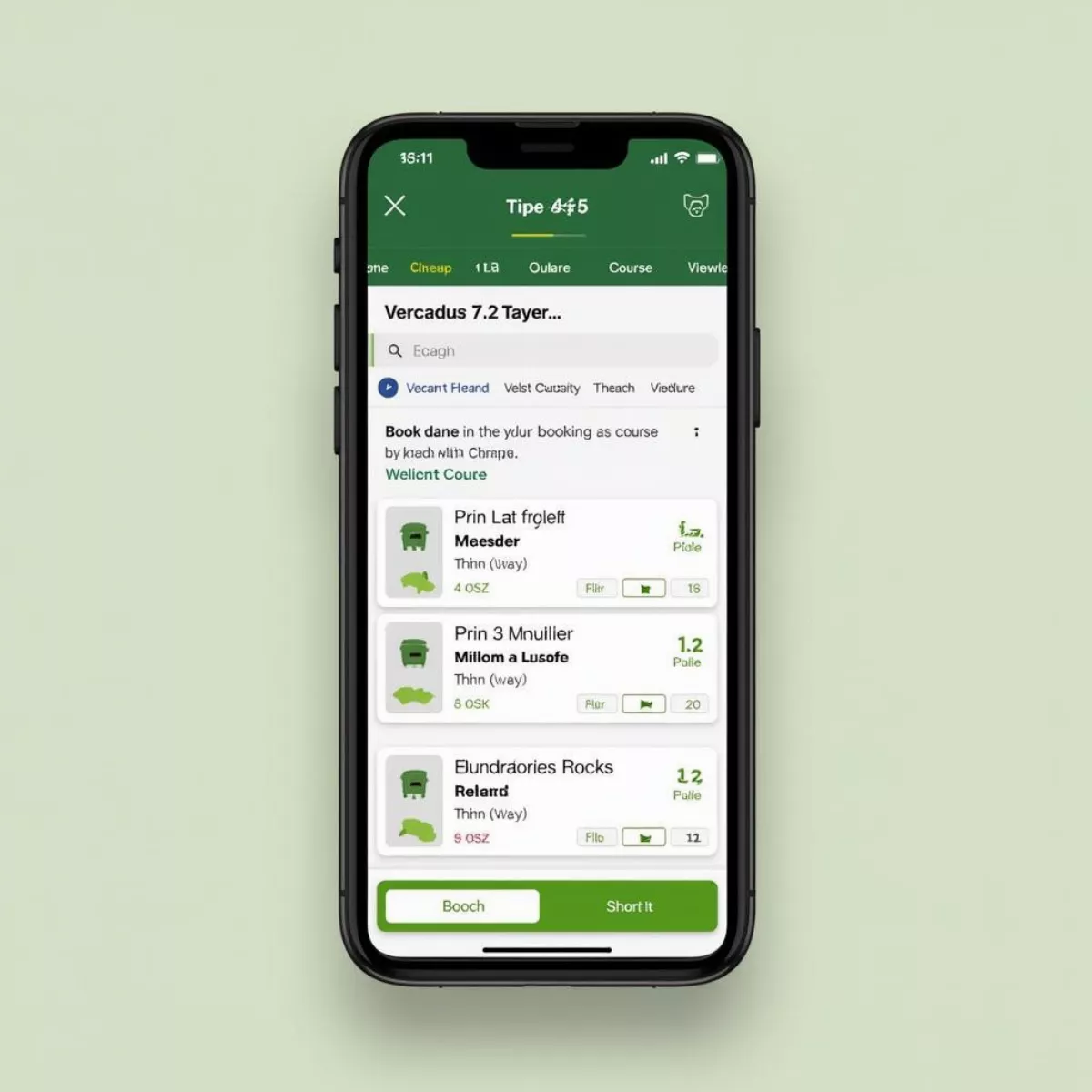 Screenshot Of A Golf Booking App