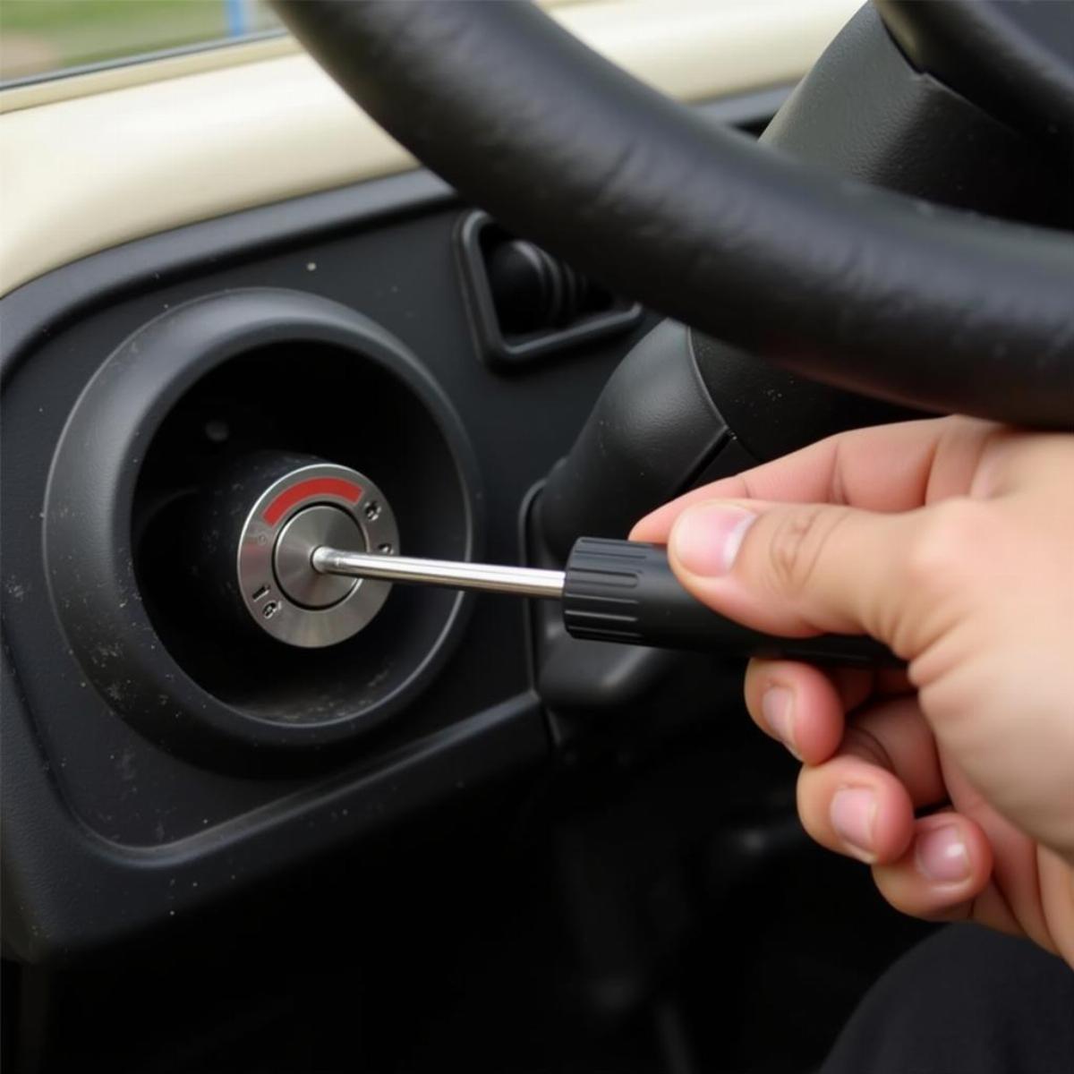 Using A Screwdriver To Start A Golf Cart