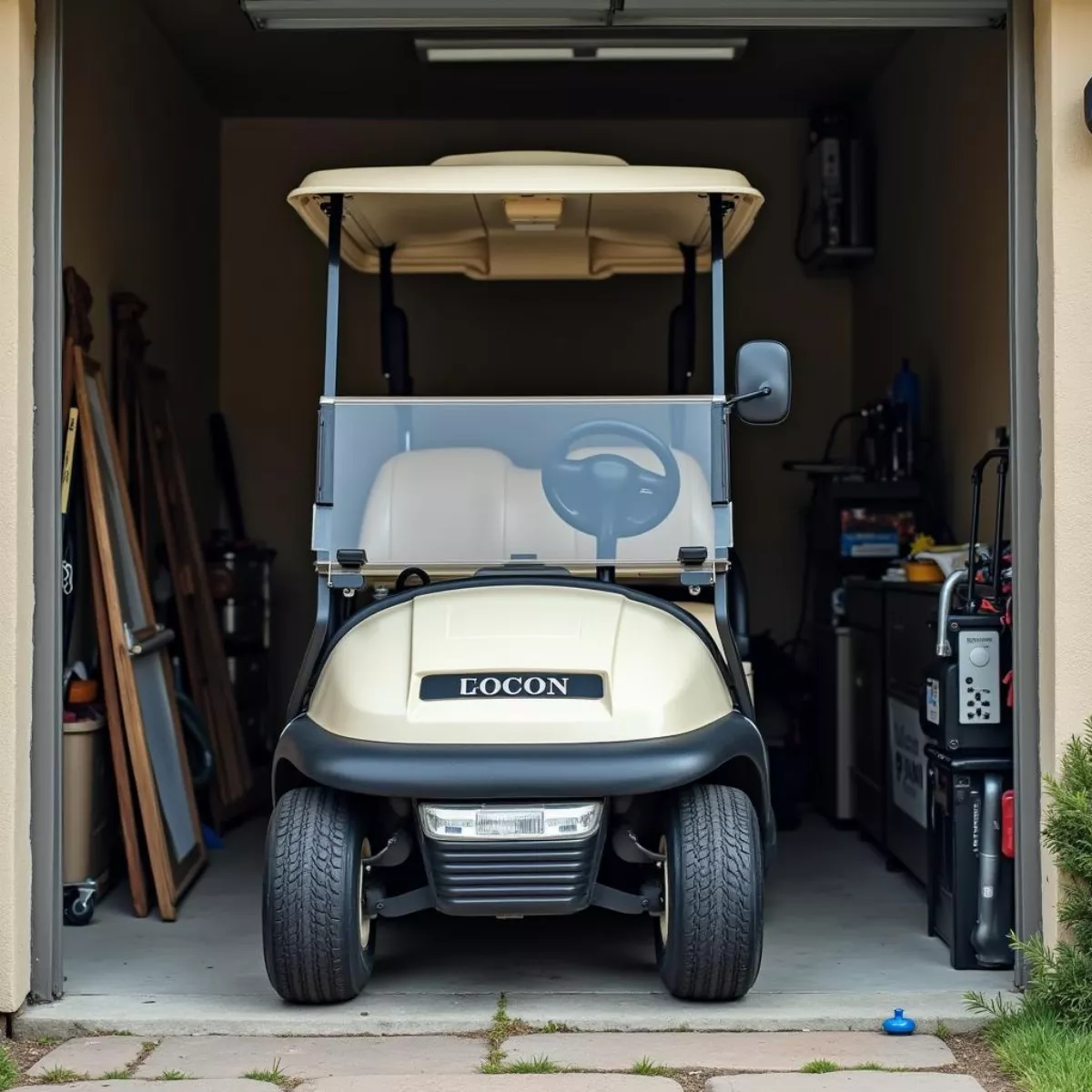 Golf Cart Stored In Garage