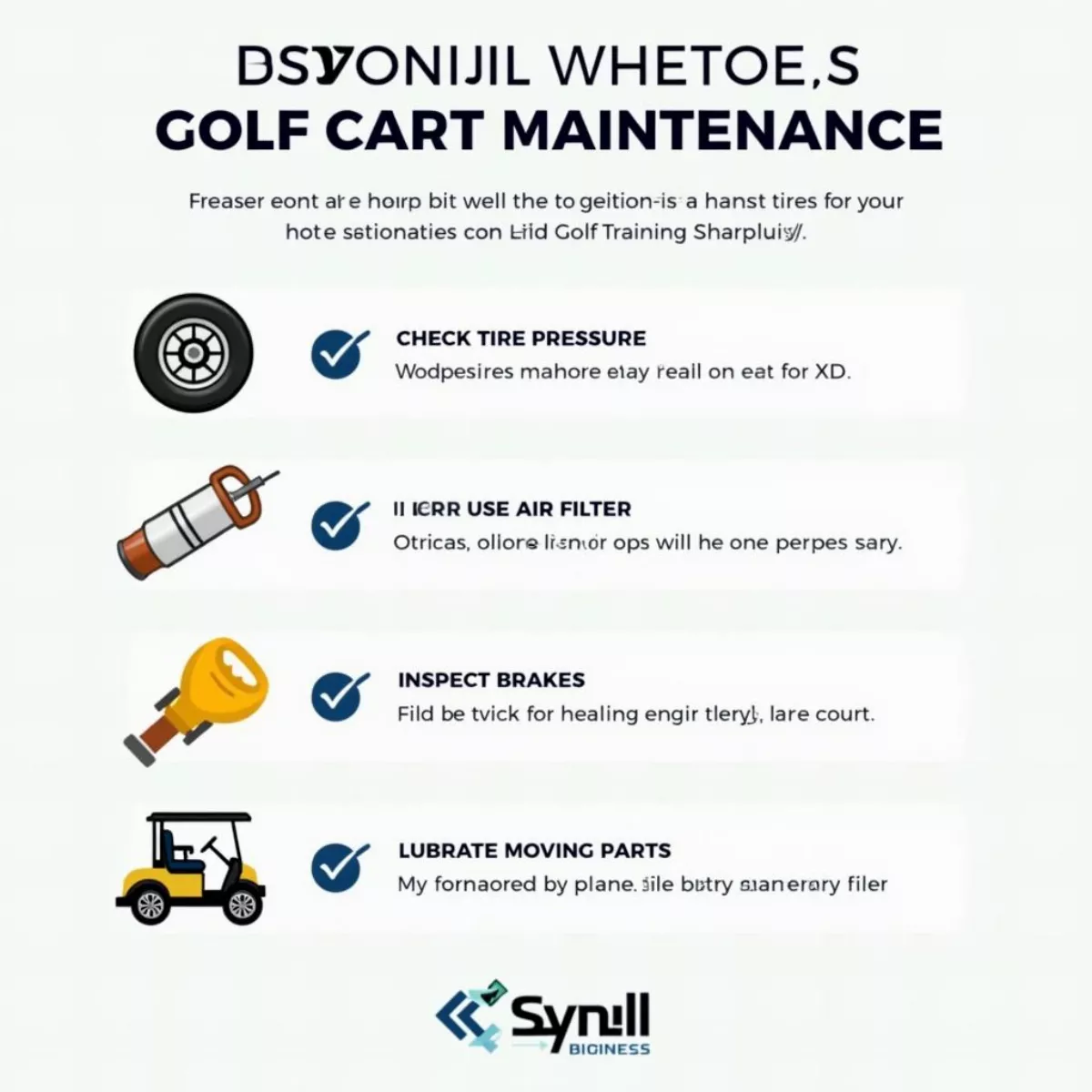 Golf Cart Maintenance Checklist