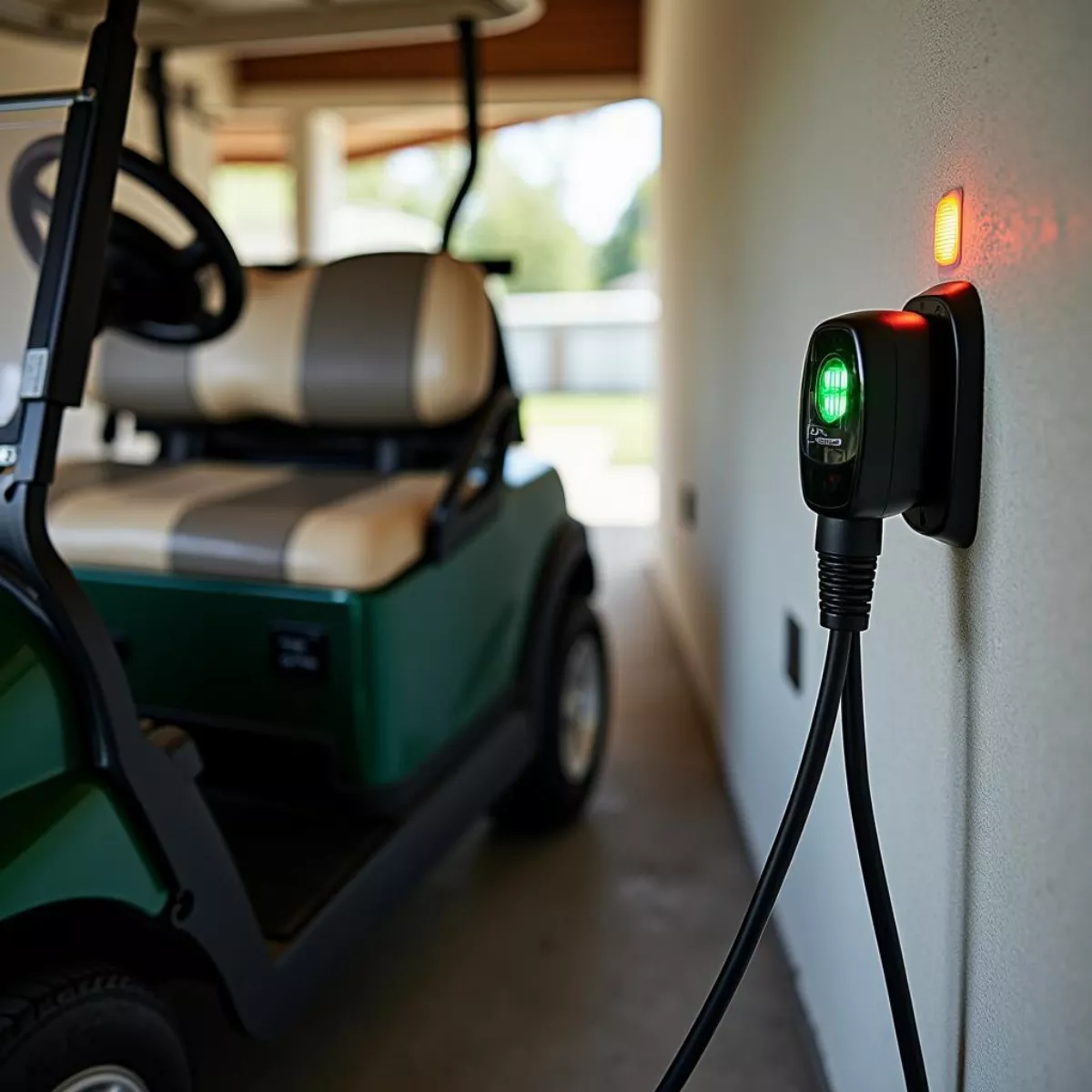 Golf Cart On Charger