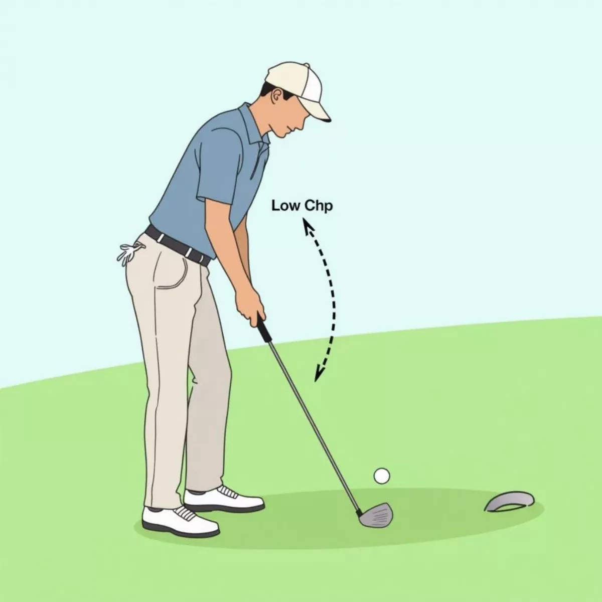 Golfer Executing A Chip Shot