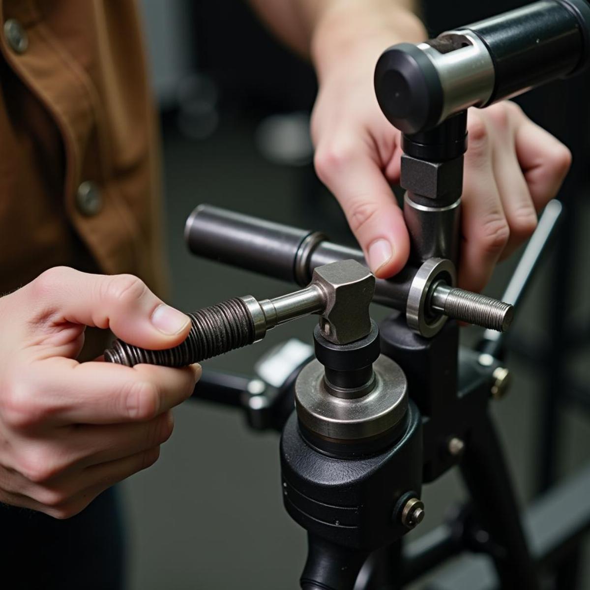 Golf Club Being Bent By Technician